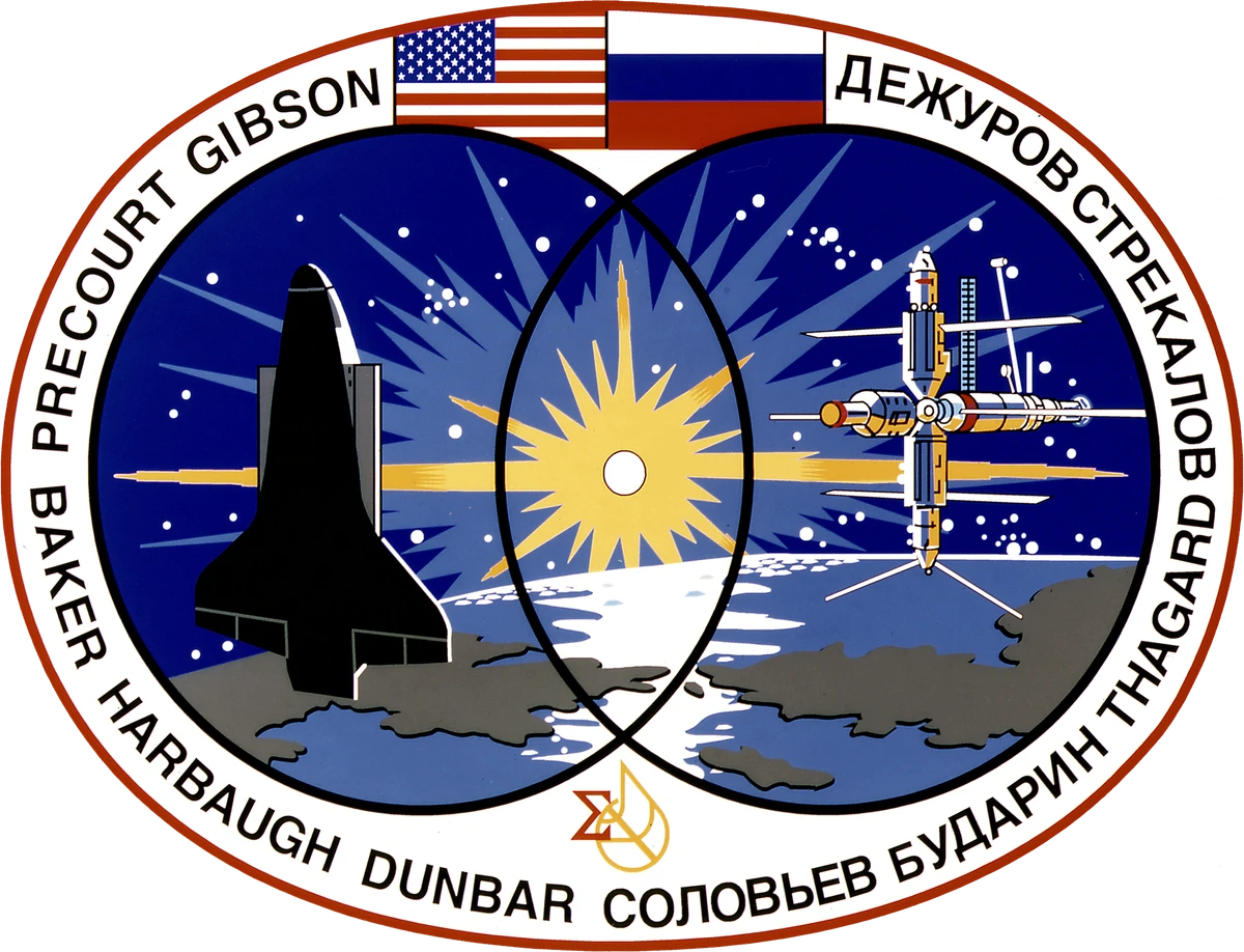 STS-71 flight stack during STS-71