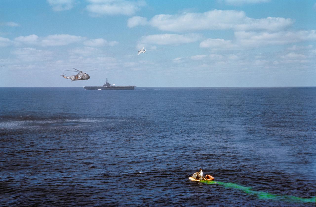 Gemini 6A capsule after Atlantic splashdown
